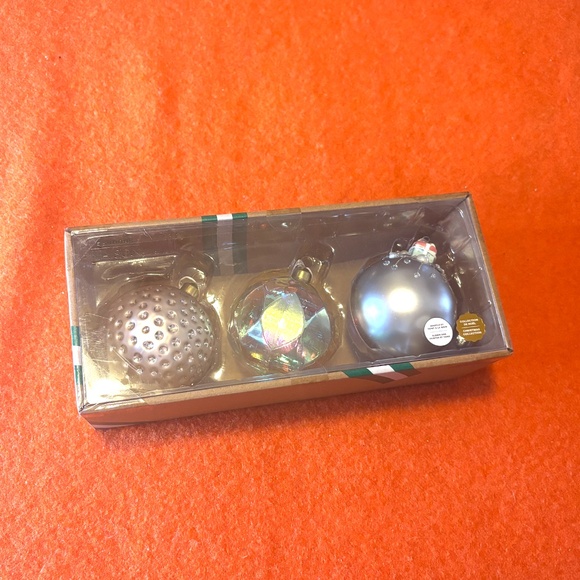 Handcrafted jewel glass and porcelain Christmas baubles set of 3 (three) NWT - Picture 4 of 9